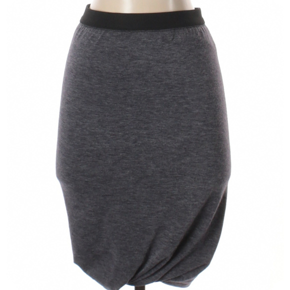 T by Alexander Wang Grey Twisted Hem Skirt Sz XS - Picture 2 of 5